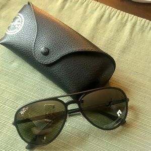 Black Blue Gradient Mirror Chromance Ray-Bans